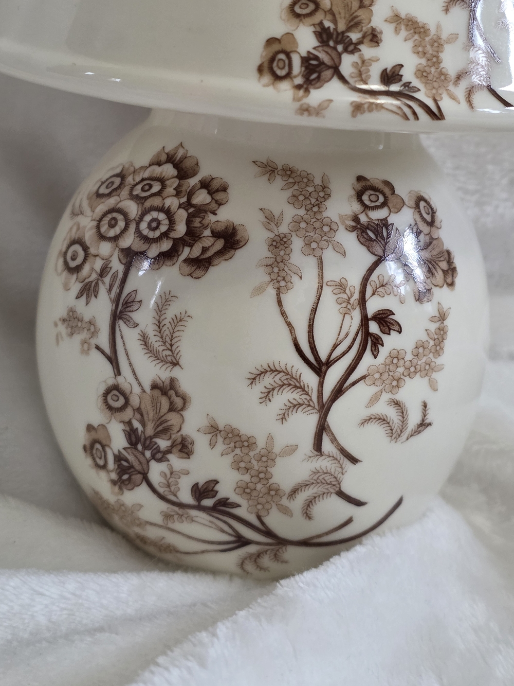 Vintage Skye McGhie Fine Porcelain Brown Transferware Tea Light Candle Lamp - Picture 5 of 10